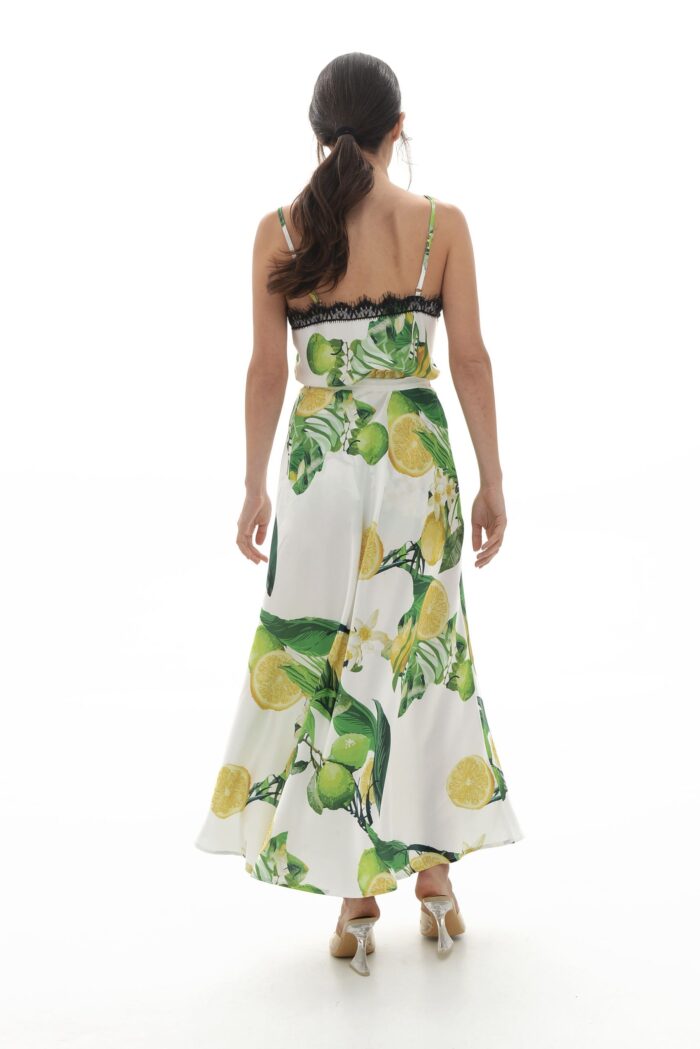 Yuli Satin Skirt (White lemons) - Image 2