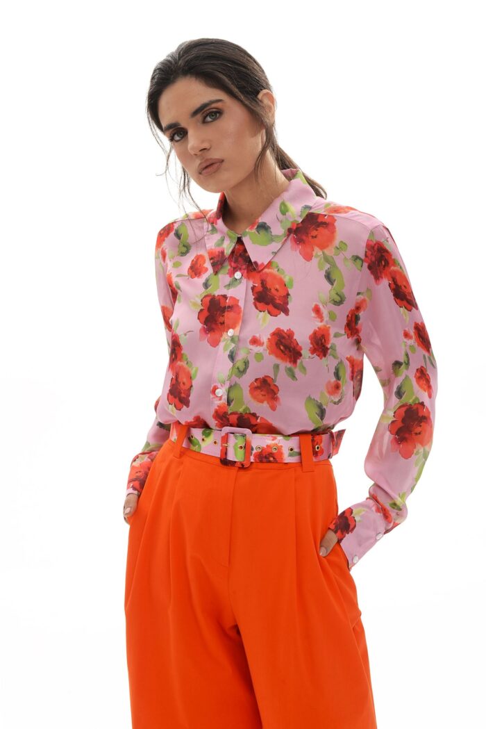 Areti Shirt (Pink roses) - Image 1