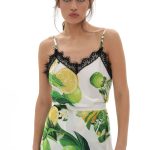 Leo Satin Top (White lemons)