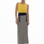 Elisavet striped sweatshirt skirt (Blue)