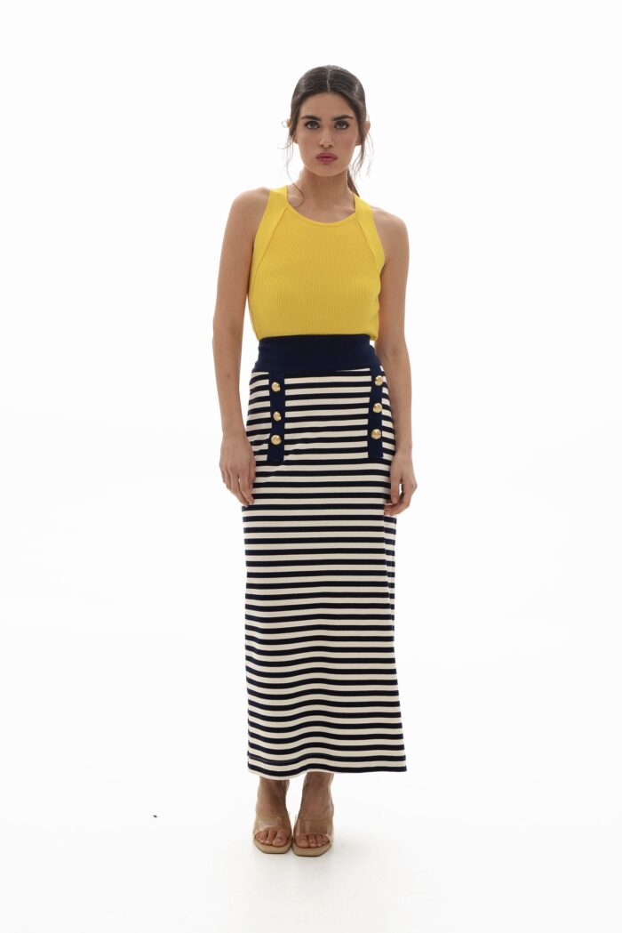 Elisavet striped sweatshirt skirt (Blue) - Image 1