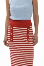 Elisavet striped sweatshirt skirt (Red) - Image 2