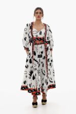 Isabel Cotton Printed Midi Dress - Image 7