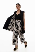 Alina Dress-Vest lined with banana print - Image 2