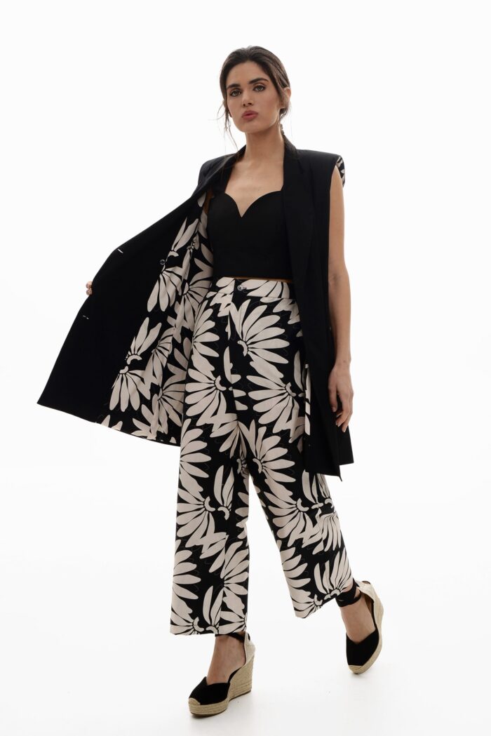 Alina Dress-Vest lined with banana print - Image 2