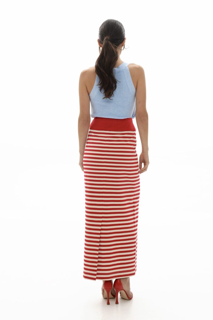Elisavet striped sweatshirt skirt (Red) - Image 4