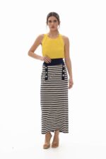 Elisavet striped sweatshirt skirt (Blue) - Image 5