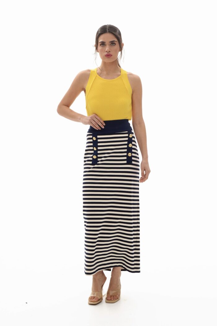 Elisavet striped sweatshirt skirt (Blue) - Image 5