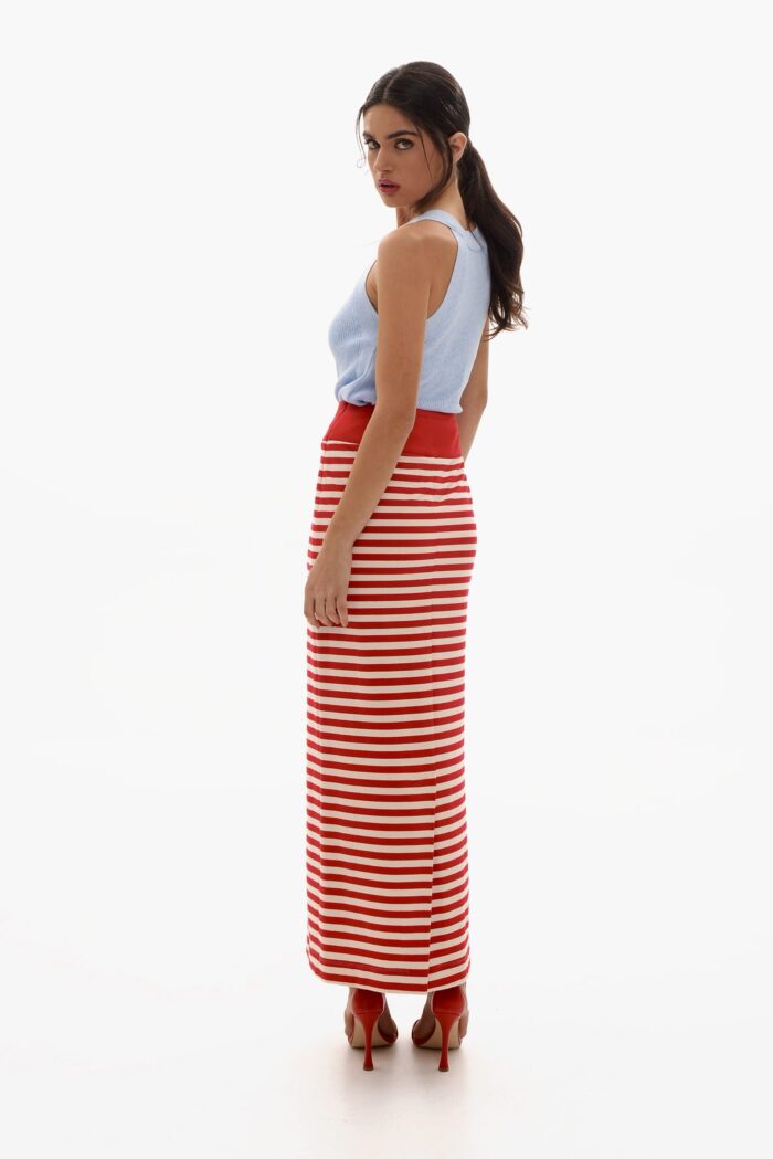 Elisavet striped sweatshirt skirt (Red) - Image 5