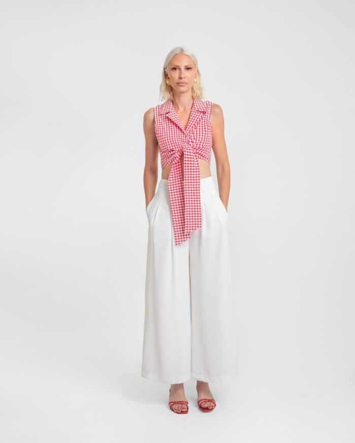 Gina Cropped Trousers (White) - Image 1