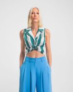 Gina Cropped Trousers (Sky Blue) - Image 2