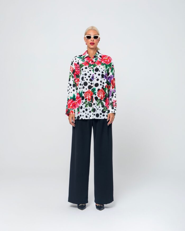SOFI OVERSIZED SHIRT (WHITE/POLKA DOT) - Image 4