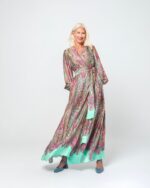 FOTINI LONG CROSSROAT SILK DRESS - Image 5