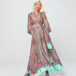 FOTINI LONG CROSSROAT SILK DRESS
