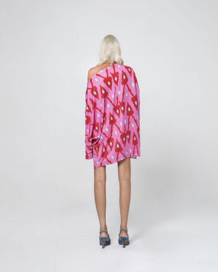 ALEXIS OVERSIZED MINI DRESS (ENERGY PINK) - Image 2