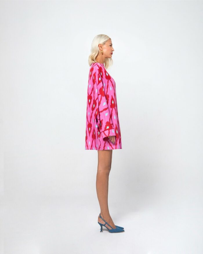 ALEXIS OVERSIZED MINI DRESS (ENERGY PINK) - Image 3