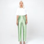 CINDY LAMINATE FABRIC TROUSERS (MINT)