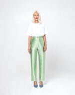 CINDY LAMINATE FABRIC TROUSERS (MINT)