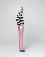 CINDY LAMINATE FABRIC TROUSERS (PINK) - Image 3