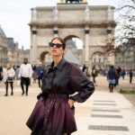 ANGELA LEATHER SHORT DRESS (DEGRADE BURGUNDY)