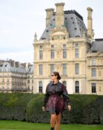 ANGELA LEATHER SHORT DRESS (DEGRADE BURGUNDY) - Image 3