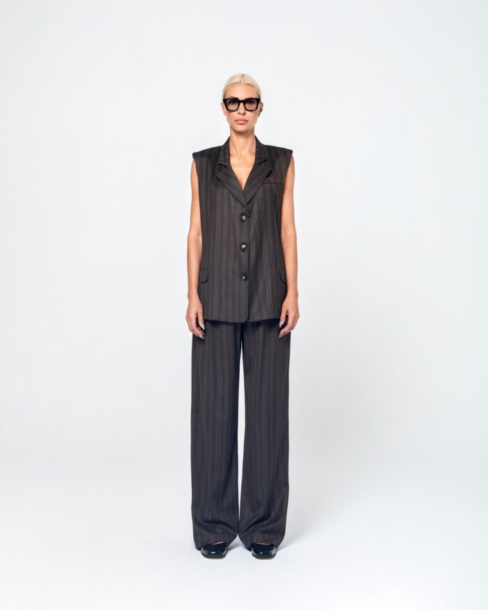 DIANA VEST (BROWN STRIPES) - Image 4