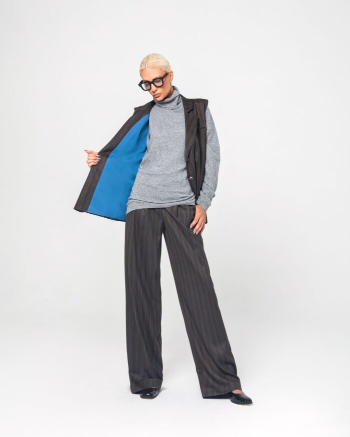 DIANA VEST (BROWN STRIPES) - Image 2