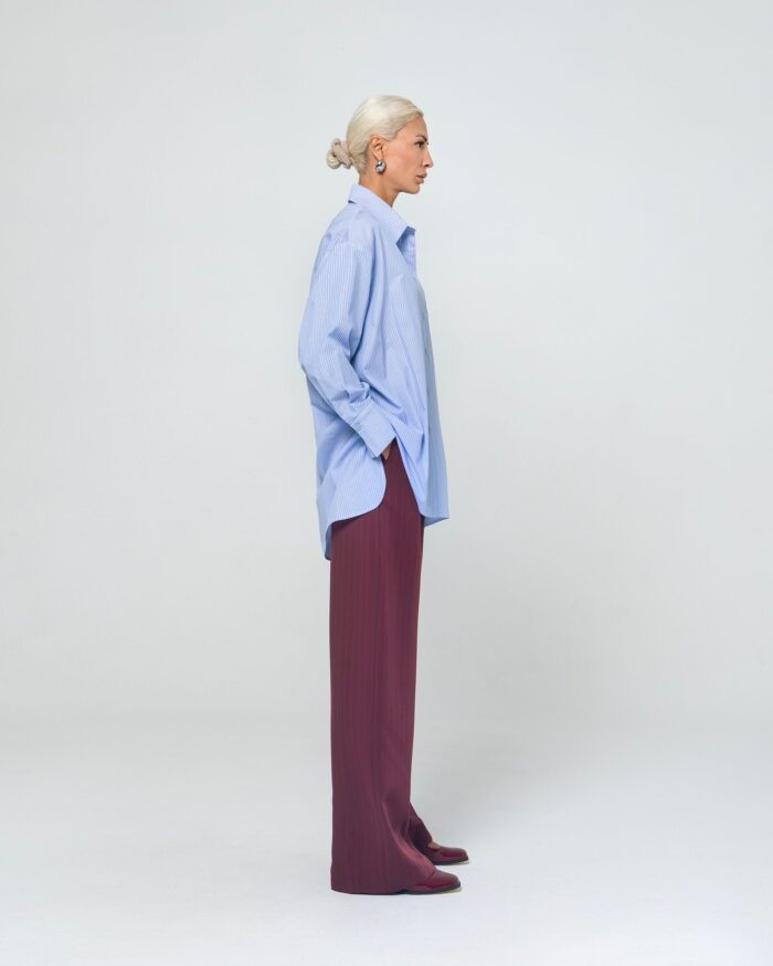 STELLA STRIPED TROUSES (BURGUNDY) - Image 3