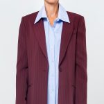 ERICA STRIPED JACKET (BURGUNDY)