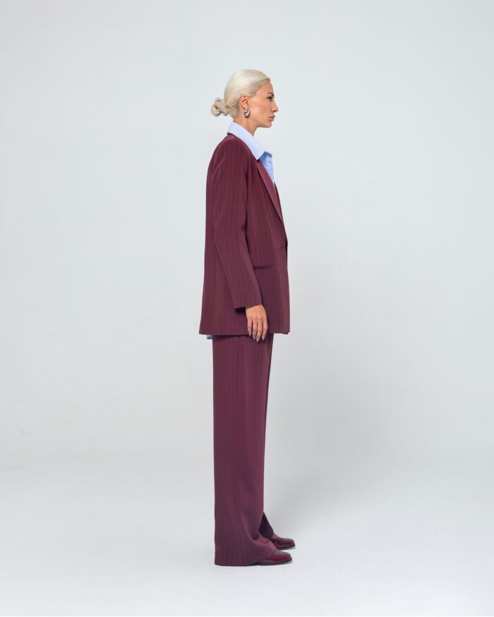 ERICA STRIPED JACKET (BURGUNDY) - Image 3