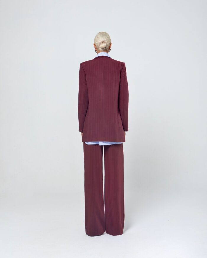 ERICA STRIPED JACKET (BURGUNDY) - Image 4