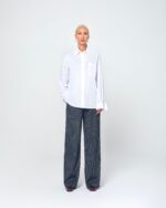 MINA STRIPED TROUSES (GRAY/WHITE) - Image 2