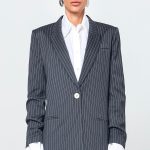 CARLA STRIPED JACKET (GRAY/WHITE)