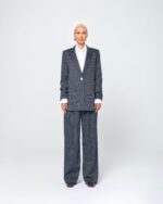 MINA STRIPED TROUSES (GRAY/WHITE)