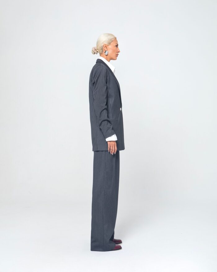 MINA STRIPED TROUSES (GRAY/WHITE) - Image 3
