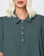 NORA  BLOUSE WITH GOLDEN BUTTONS (OLIVE) - Image 2