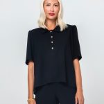 NORA BLOUSE WITH GOLDEN BUTTONS (BLACK)