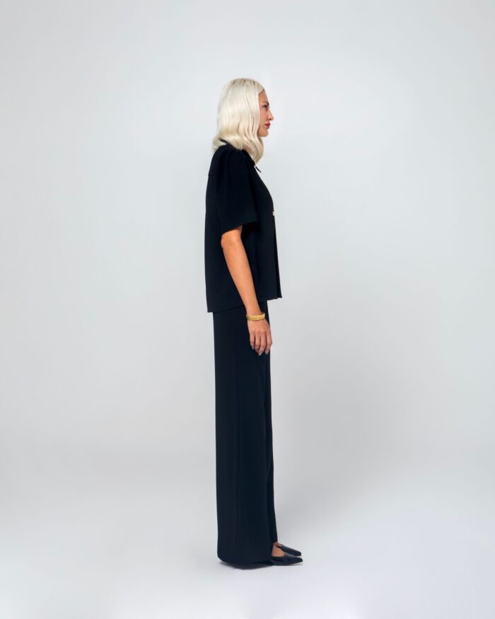 NORA  BLOUSE WITH GOLDEN BUTTONS (BLACK) - Image 4
