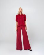 KIM CREPE PANTS (BURGUNDY)