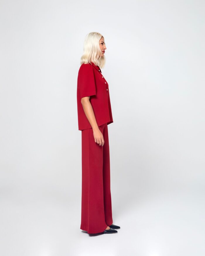 KIM CREPE PANTS (BURGUNDY) - Image 2