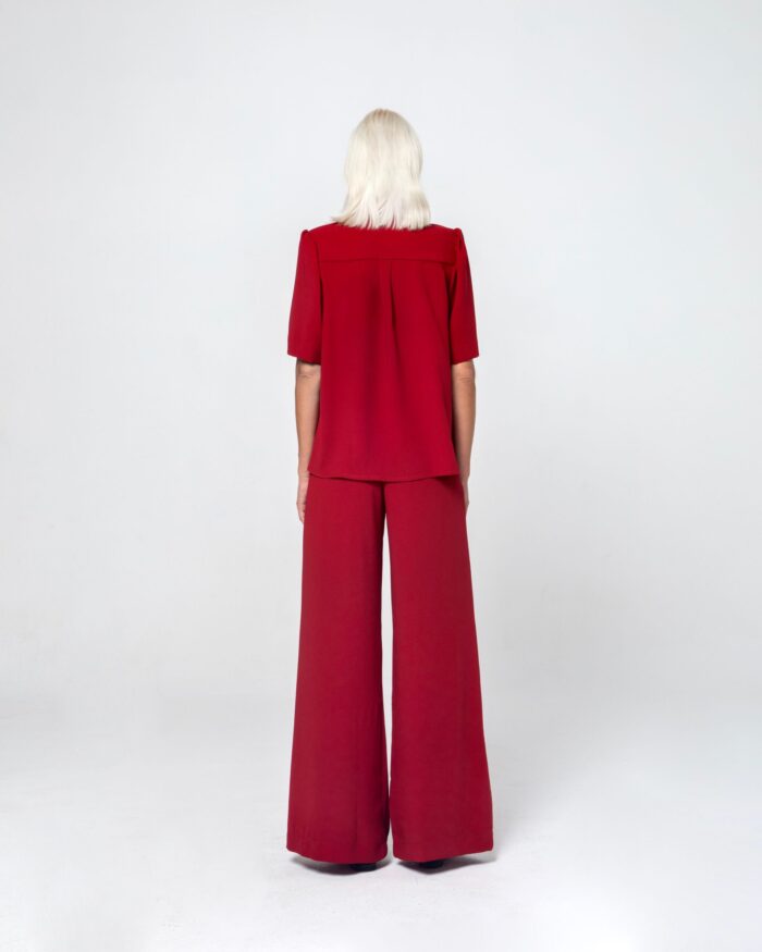 KIM CREPE PANTS (BURGUNDY) - Image 3