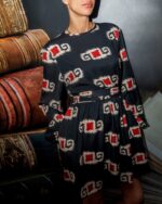 NINA SHORT OVERSIZED DRESS (BLACK) - Image 2