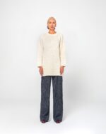 SONIA OVERSIZED KNITTED BLOUSE (CREAM) - Image 2