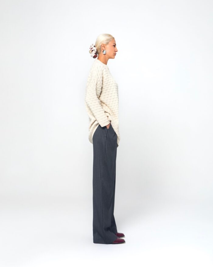SONIA OVERSIZED KNITTED BLOUSE (CREAM) - Image 3