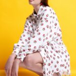 'LUCIA' OVERSIZED ASYMMETRICAL SHIRT (CHERRY)