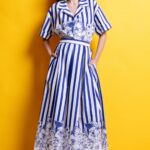 'MIRIAM' ΡΙΓΕ ΜΙΝΤΙ ΦΟΥΣΤΑ (BLUE STRIPES)