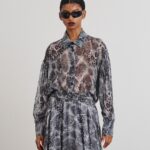 'EMILY' BLOUSE (GRAY/ANIMAL PRINT)