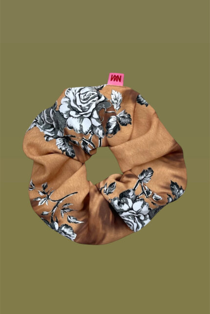 SCRUNCHIES ANIMAL PRINT (MOCHA FLORAL)