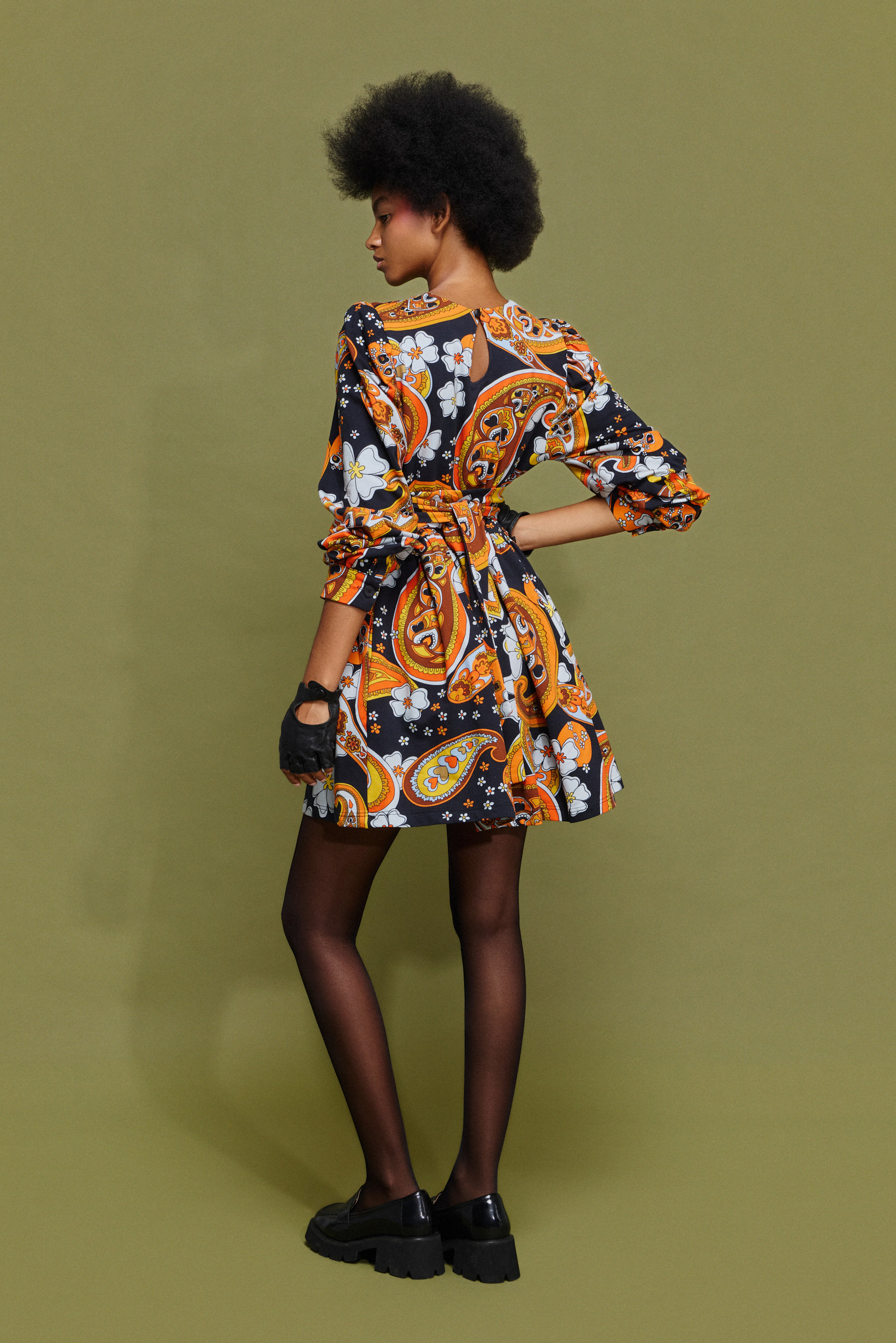 Evoto 'FLORA' ΜΙΝΙ ΦΟΥΤΕΡ ΦΟΡΕΜΑ (BLACK/LAHORE) - Image 3