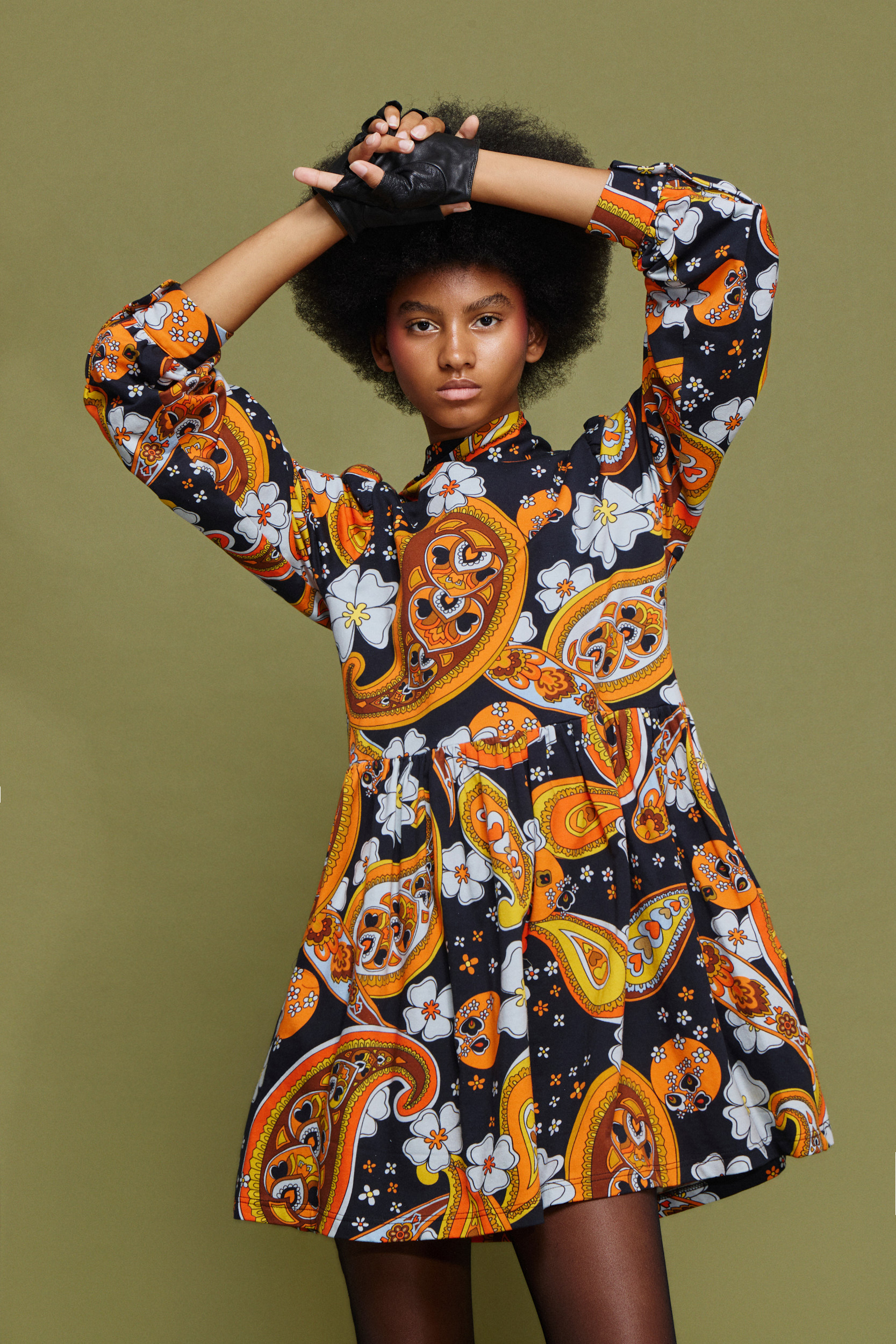 Evoto 'FLORA' ΜΙΝΙ ΦΟΥΤΕΡ ΦΟΡΕΜΑ (BLACK/LAHORE) - Image 1